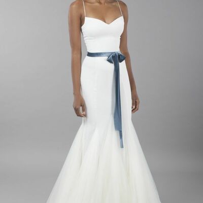 Elegant mermaid wedding dress, simple  african girls tulle wedding dress bridal gown - Thumbnail 3