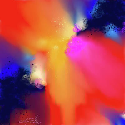 Color Cascade - Abstract Art Print