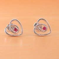 BOXED GIFT SET/Sterling Silver Ruby(Lab Created) Necklace & Earrings/Ruby Heart Earrings/Ruby Heart Necklace/July Birthstone/Ruby Jewellery - Thumbnail 6