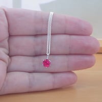 BOXED GIFT SET/Sterling Silver Ruby(Lab Created) Necklace & Earrings/Ruby Earrings/Ruby Necklace/July Birthstone/Ruby Jewellery - Thumbnail 5