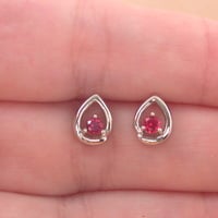 BOXED GIFT SET/Sterling Silver Ruby(Lab Created) Necklace & Earrings/Ruby Earrings/Ruby Necklace/July Birthstone/Ruby Jewellery - Thumbnail 6