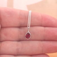 BOXED GIFT SET/Sterling Silver Ruby(Lab Created) Necklace & Earrings/Ruby Earrings/Ruby Necklace/July Birthstone/Ruby Jewellery - Thumbnail 3