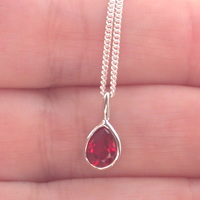 BOXED GIFT SET/Sterling Silver Ruby(Lab Created) Necklace & Earrings/Ruby Earrings/Ruby Necklace/July Birthstone/Ruby Jewellery - Thumbnail 4