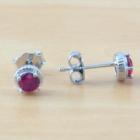 BOXED GIFT SET/Sterling Silver Ruby(Lab Created) Necklace & Earrings/Ruby Earrings/Ruby Necklace/July Birthstone/Ruby Jewellery - Thumbnail 5