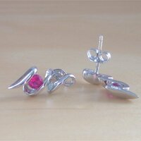 BOXED GIFT SET/Sterling Silver Ruby(Lab Created) Necklace & Earrings/Ruby Earrings/Ruby Necklace/July Birthstone/Ruby Jewellery - Thumbnail 4