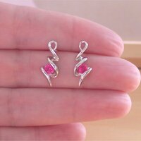 BOXED GIFT SET/Sterling Silver Ruby(Lab Created) Necklace & Earrings/Ruby Earrings/Ruby Necklace/July Birthstone/Ruby Jewellery - Thumbnail 5