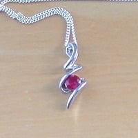 BOXED GIFT SET/Sterling Silver Ruby(Lab Created) Necklace & Earrings/Ruby Earrings/Ruby Necklace/July Birthstone/Ruby Jewellery - Thumbnail 1