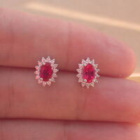 BOXED GIFT SET/Sterling Silver Ruby(Lab Created) Necklace & Earrings/Ruby Earrings/Ruby Necklace/July Birthstone/Ruby Jewellery - Thumbnail 6