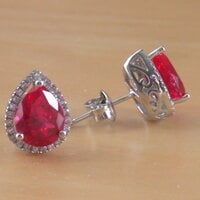 BOXED GIFT SET/Sterling Silver Ruby(Lab Created) Necklace & Earrings/Ruby Earrings/Ruby Necklace/July Birthstone/Ruby Jewellery - Thumbnail 7