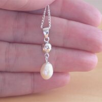 BOXED GIFT SET/Sterling Silver White Freshwater Pearl Necklace & Earrings/Pearl Earrings/Pearl Necklace/June Birthstone/Pearl Jewellery/Pearl Jewelry - Thumbnail 3
