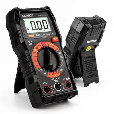 KAIWEETS KM100 Digital Multimeter – AC/DC Voltage, DC Current & Resistance Tester | CAT III 600V Safety Rated