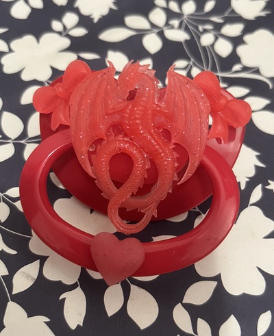 Abdl/Ddlg Red glow in the dark dragon adult pacifier
