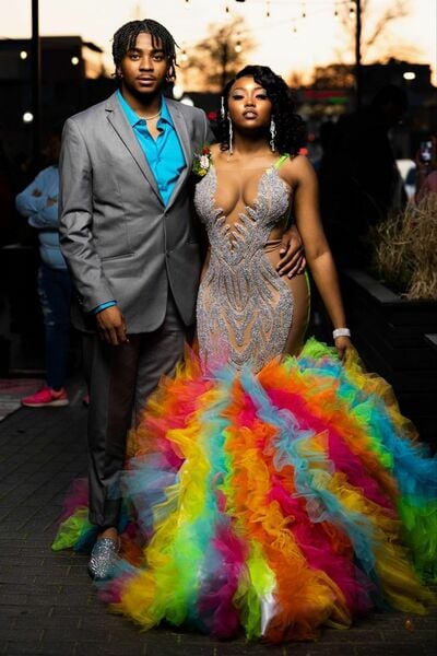 Colorful Mermaid Prom Dresses for African Women Beading Crystals Birthday Party Dress Evening Formal Dress