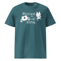 Release the Reins White Logo Organic Cotton Tshirt - Thumbnail 5