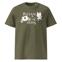 Release the Reins White Logo Organic Cotton Tshirt - Thumbnail 6