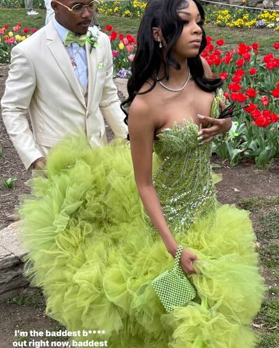 Yellow Mermaid Prom Dresses for African Women Beading Crsytals Birthday Party Dress Evening Formal Dress