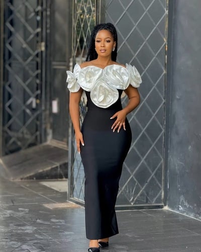 Black Evening Dresses for Black Women Illusion Mermaid Prom Dress Gowns Sheer Neck Flora Birthday Party Dress Reception Gowns