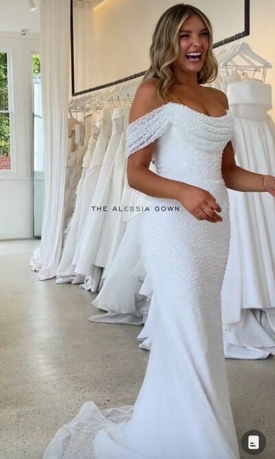 Sexy Luxury Wedding Dress, Sequins Lace Wedding Dress Bridal Gown