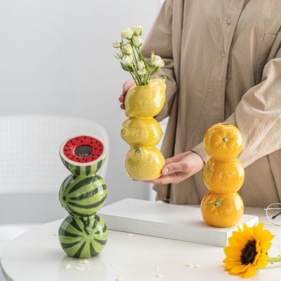 Stylish Fruit Shape Ceramic Flower Vase