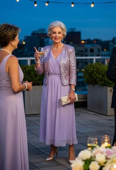 Viovet A Line Chiffon Sequins Lace Mother of Bride/Groom Dress Evening Formal Gown