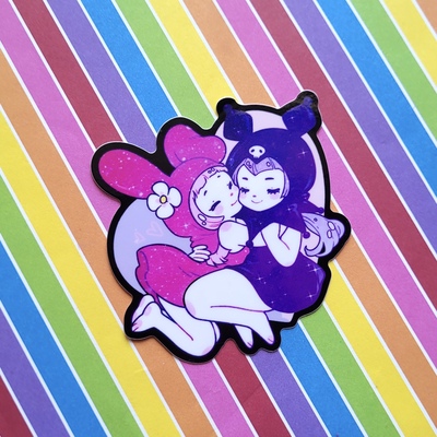 3 x 3 Girlfriends GLOSSY Sticker