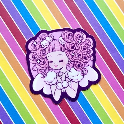3 x 3 Pink Curls MATTE Sticker