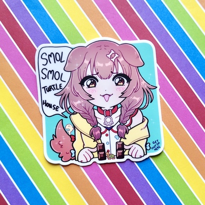 3 x 3 turtle house MATTE Sticker