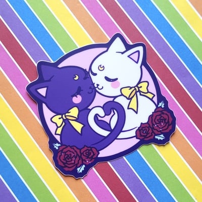 3 x 3 kitty nuzzles matte sticker - Thumbnail 2