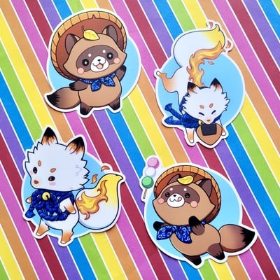3 x 3 fanime mascot matte stickers - Thumbnail 1