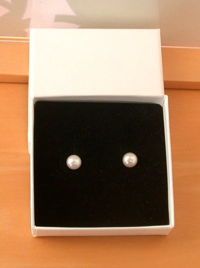 BOXED EARRINGS/Sterling Silver White Freshwater Pearl stud Earrings/Pearl Earrings/Pearl Jewellery/Pearl Jewelry/Earrings/June Birthstone/UK
