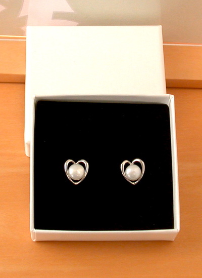 BOXED EARRINGS/Sterling Silver White Freshwater Pearl stud Earrings/Pearl Earrings/Pearl Jewellery/Pearl Jewelry/Earrings/June Birthstone/UK