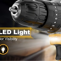 20V Cordless Drill Set – Impact Power Drill with 3/8” Keyless Chuck - Thumbnail 3