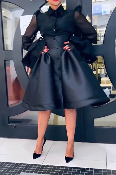 Cocktail Dresses Sheer Neck Illusion Short Mini Prom Dress Satin Long Sleeves Beaded Pleated Evening Formal Gowns Birthday Dress