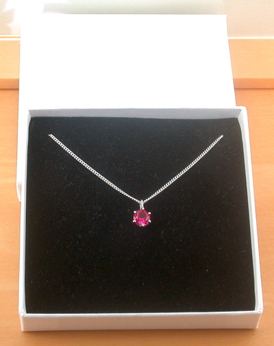 BOXED NECKLACE/Sterling Silver Ruby(Lab Created) Necklace/Ruby Pendant/Ruby Necklace/July Birthstone/Ruby Jewellery