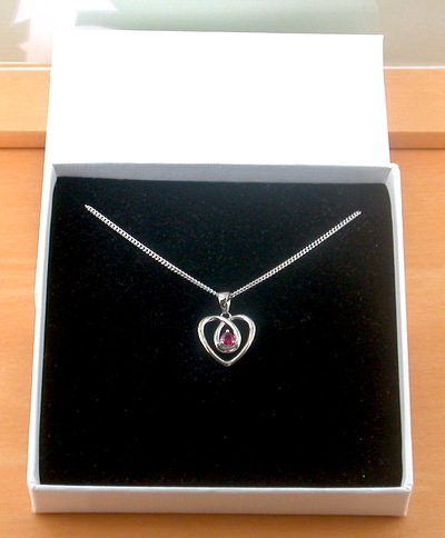 BOXED NECKLACE/Sterling Silver Ruby(Lab Created) Necklace/Ruby Pendant/Ruby Necklace/July Birthstone/Ruby Jewellery