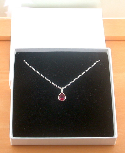 BOXED NECKLACE/Sterling Silver Ruby(Lab Created) Necklace/Ruby Pendant/Ruby Necklace/July Birthstone/Ruby Jewellery