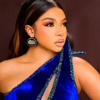 Royal Blue Sheath Prom Dresses 2025 Beaded Velvet Sheer Stylish Evening Formal Party Second Birthday Engagement Gowns Plus Size Dress  - Thumbnail 1