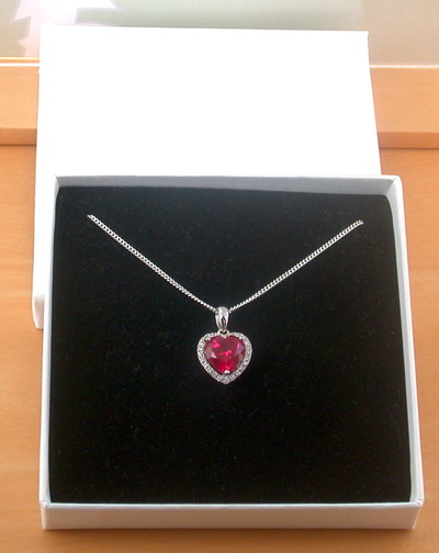 BOXED NECKLACE/Sterling Silver Ruby(Lab Created) Necklace/Ruby Pendant/Ruby Necklace/July Birthstone/Ruby Jewellery