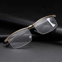 Progressive Multifocal Reading Glasses +1.00 to +4.00 ā Half-Frame Stainless Steel Glasses with Scratch-Resistant Lenses - Thumbnail 1