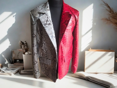 Snakeskin Leather Blazer