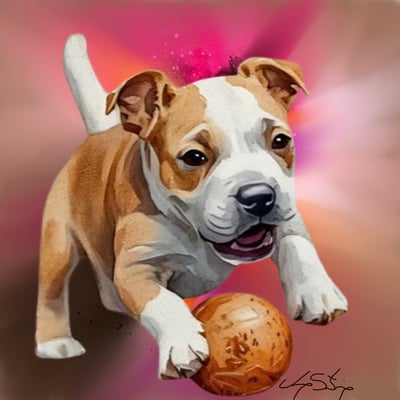 Pit Bull Puppy Art Print