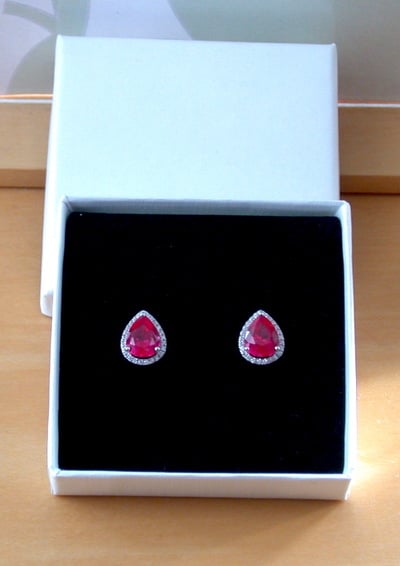 925 Ruby (Lab Created) Earrings/925 Silver Ruby Stud Earrings/Ruby Jewellery/Ruby Jewelry/Red Ruby Earrings/925Ruby Earrings/July Birthstone