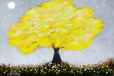 Golden Tree of Prosperity Art Print