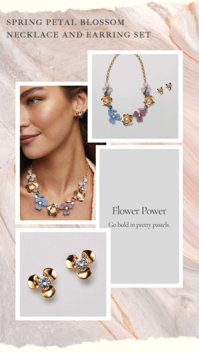 Spring Petal Blossom Necklace/Earring Set - FINAL SALE