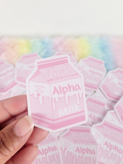 Alpha Milk Box Sticker, Omegaverse | Fanfiction Merch