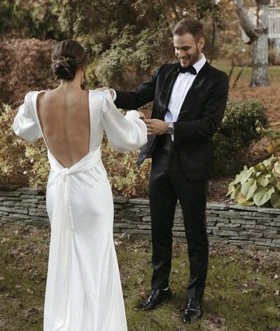 Silk Wedding Dress, Sexy Backless Bridal Gown