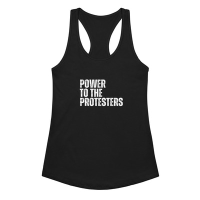Power to the Protest Womens Soft Cotton Breathable Fitted Racerback Social Justice Activist Tank Top