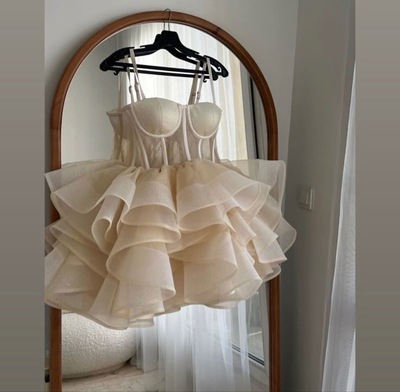 Short Homecoming Gown Prom Dresses Organza