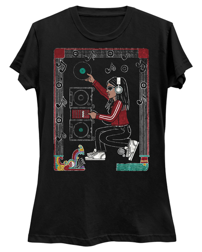 AP Lady DJ Ladies Slim Fit Black T-Shirt