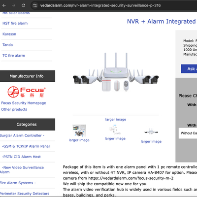 NVR + Alarm Integrated Security Surveillance